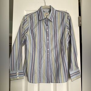 Talbots Striped Blue and Yellow Women’s Shirt